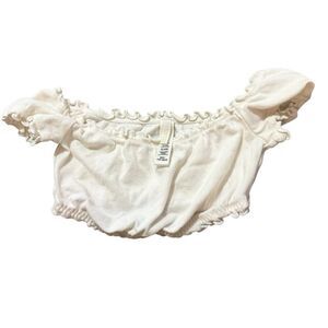 Skims white smocked cropped top size XXS